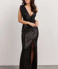 RR Isla Sequin Gown | Black Dresses