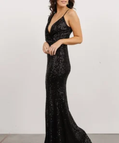 RR Isla Sequin Gown | Black Dresses