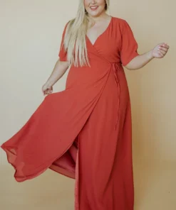 BB Custom Ivy Wrap Maxi Dress | Clay