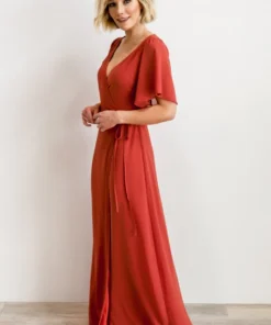 BB Custom Ivy Wrap Maxi Dress | Clay