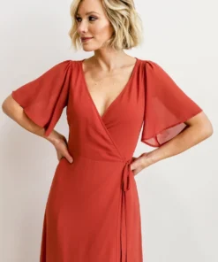 BB Custom Ivy Wrap Maxi Dress | Clay