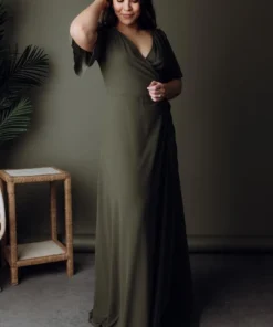 BB Custom Dresses Ivy Wrap Maxi Dress | Olive 13 BB Custom Dresses Ivy Wrap Maxi Dress | Olive