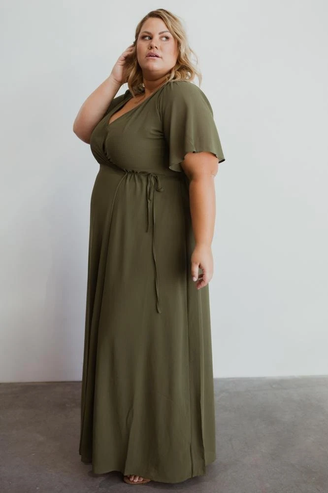 BB Custom Dresses Ivy Wrap Maxi Dress | Olive 6 BB Custom Dresses Ivy Wrap Maxi Dress | Olive