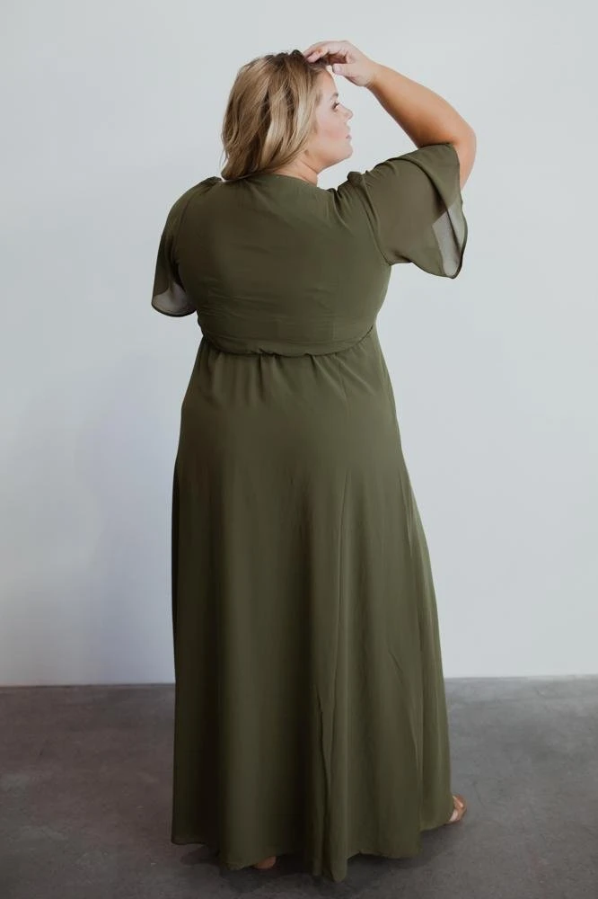 BB Custom Dresses Ivy Wrap Maxi Dress | Olive 8 BB Custom Dresses Ivy Wrap Maxi Dress | Olive