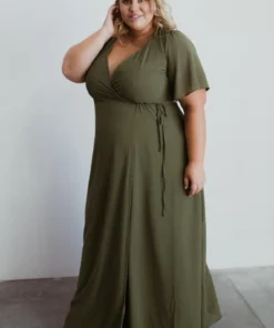BB Custom Dresses Ivy Wrap Maxi Dress | Olive