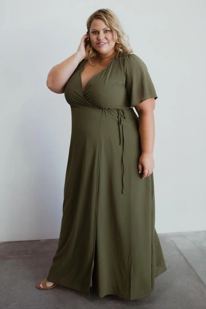 BB Custom Dresses Ivy Wrap Maxi Dress | Olive 2 BB Custom Dresses Ivy Wrap Maxi Dress | Olive