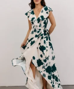 Soi Dresses Jacqueline Wrap Maxi Dress | Green Floral