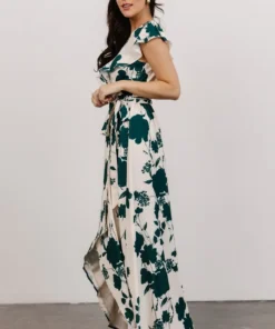 Soi Dresses Jacqueline Wrap Maxi Dress | Green Floral