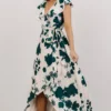 Soi Dresses Jacqueline Wrap Maxi Dress | Green Floral
