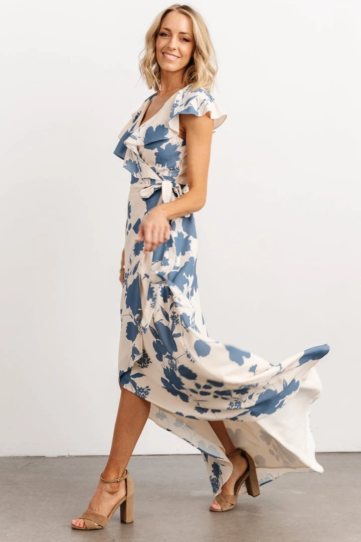 Soi Jacqueline Wrap Maxi Dress | Ivory + Slate Floral Dresses 2 Soi Jacqueline Wrap Maxi Dress | Ivory + Slate Floral Dresses