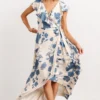 Soi Jacqueline Wrap Maxi Dress | Ivory + Slate Floral Dresses