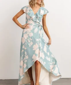 Soi Dresses Jacqueline Wrap Maxi Dress | Robin Blue Floral