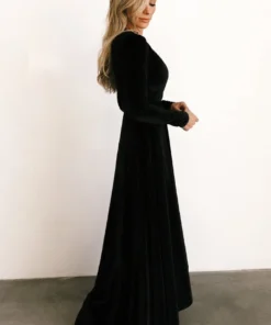 BB Custom Jada Ribbed Velvet Wrap Dress | Black Dresses 19 BB Custom Jada Ribbed Velvet Wrap Dress | Black Dresses