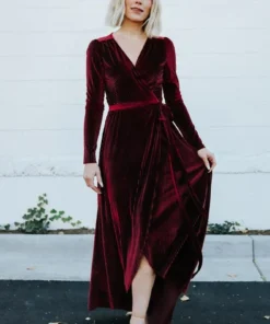 BB Custom Jada Ribbed Velvet Wrap Dress | Mulberry Dresses 13 BB Custom Jada Ribbed Velvet Wrap Dress | Mulberry Dresses