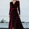 BB Custom Jada Ribbed Velvet Wrap Dress | Mulberry Dresses