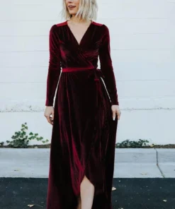 BB Custom Jada Ribbed Velvet Wrap Dress | Mulberry Dresses 10 BB Custom Jada Ribbed Velvet Wrap Dress | Mulberry Dresses