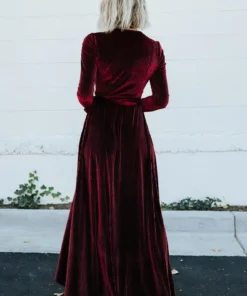 BB Custom Jada Ribbed Velvet Wrap Dress | Mulberry Dresses 12 BB Custom Jada Ribbed Velvet Wrap Dress | Mulberry Dresses