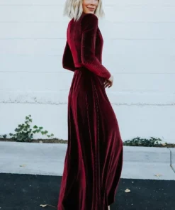 BB Custom Jada Ribbed Velvet Wrap Dress | Mulberry Dresses