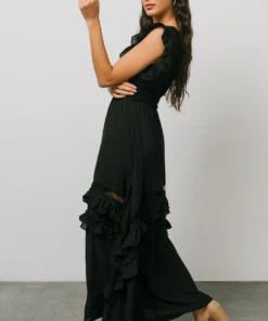 BB Custom Dresses Jasmine Ruffle Maxi Dress | Black