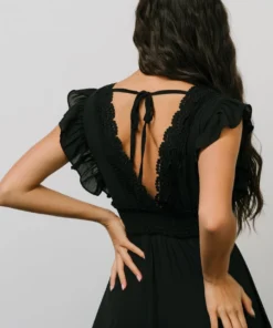 BB Custom Dresses Jasmine Ruffle Maxi Dress | Black