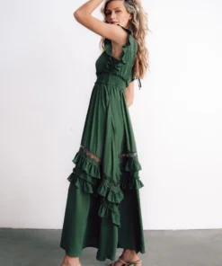 BB Custom Jasmine Ruffle Maxi Dress | Dusty Green