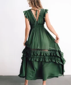 BB Custom Jasmine Ruffle Maxi Dress | Dusty Green