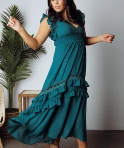 BB Custom Dresses Jasmine Ruffle Maxi Dress | Jade 31 BB Custom Dresses Jasmine Ruffle Maxi Dress | Jade