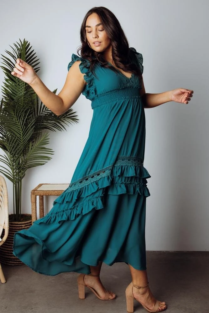 BB Custom Dresses Jasmine Ruffle Maxi Dress | Jade 13 BB Custom Dresses Jasmine Ruffle Maxi Dress | Jade