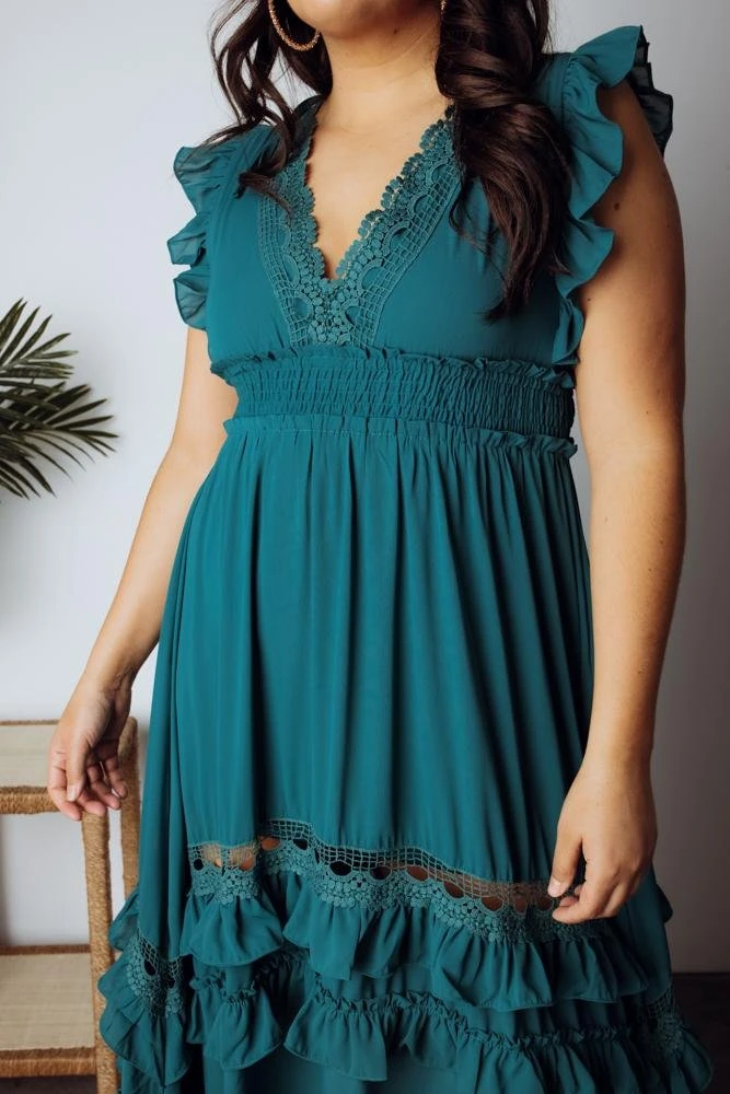 BB Custom Dresses Jasmine Ruffle Maxi Dress | Jade 15 BB Custom Dresses Jasmine Ruffle Maxi Dress | Jade