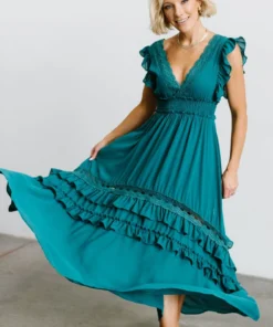 BB Custom Dresses Jasmine Ruffle Maxi Dress | Jade 37 BB Custom Dresses Jasmine Ruffle Maxi Dress | Jade