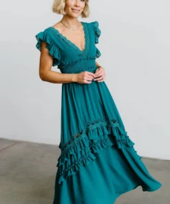 BB Custom Dresses Jasmine Ruffle Maxi Dress | Jade 24 BB Custom Dresses Jasmine Ruffle Maxi Dress | Jade
