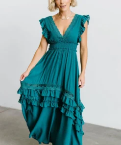BB Custom Dresses Jasmine Ruffle Maxi Dress | Jade 36 BB Custom Dresses Jasmine Ruffle Maxi Dress | Jade