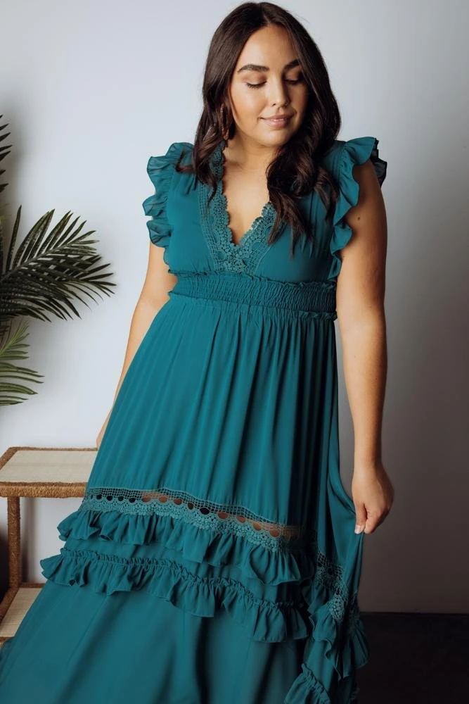 BB Custom Dresses Jasmine Ruffle Maxi Dress | Jade 11 BB Custom Dresses Jasmine Ruffle Maxi Dress | Jade