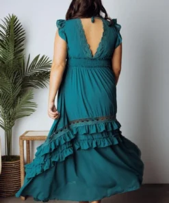 BB Custom Dresses Jasmine Ruffle Maxi Dress | Jade 32 BB Custom Dresses Jasmine Ruffle Maxi Dress | Jade