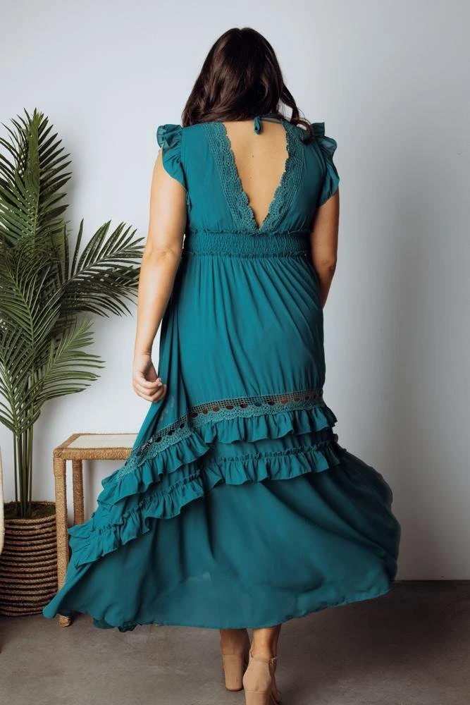BB Custom Dresses Jasmine Ruffle Maxi Dress | Jade 14 BB Custom Dresses Jasmine Ruffle Maxi Dress | Jade