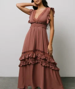 BB Custom Jasmine Ruffle Maxi Dress | Rosy Brown Dresses 18 BB Custom Jasmine Ruffle Maxi Dress | Rosy Brown Dresses