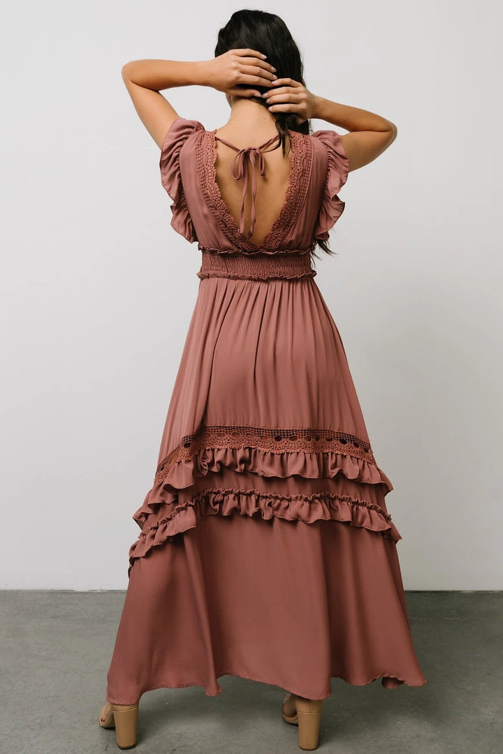 BB Custom Jasmine Ruffle Maxi Dress | Rosy Brown Dresses 4 BB Custom Jasmine Ruffle Maxi Dress | Rosy Brown Dresses