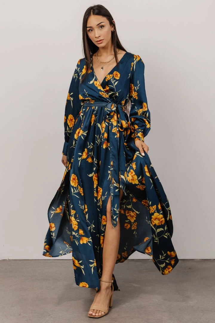BB Custom Dresses Jenna Maxi Dress | Dark Blue Floral 4 BB Custom Dresses Jenna Maxi Dress | Dark Blue Floral