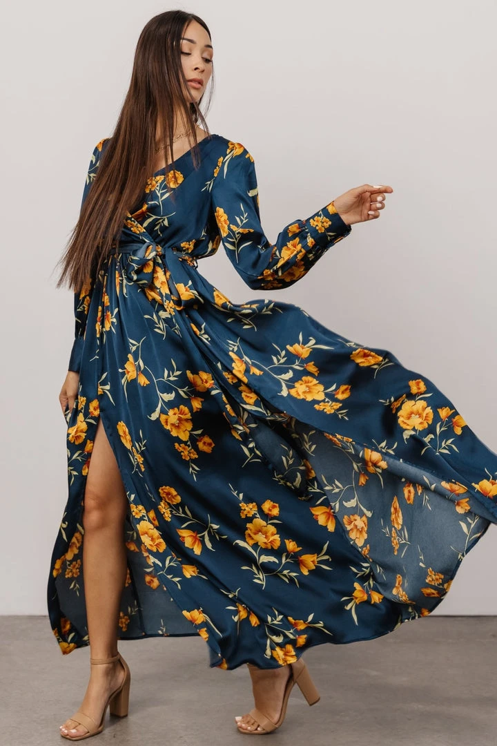 BB Custom Dresses Jenna Maxi Dress | Dark Blue Floral 5 BB Custom Dresses Jenna Maxi Dress | Dark Blue Floral