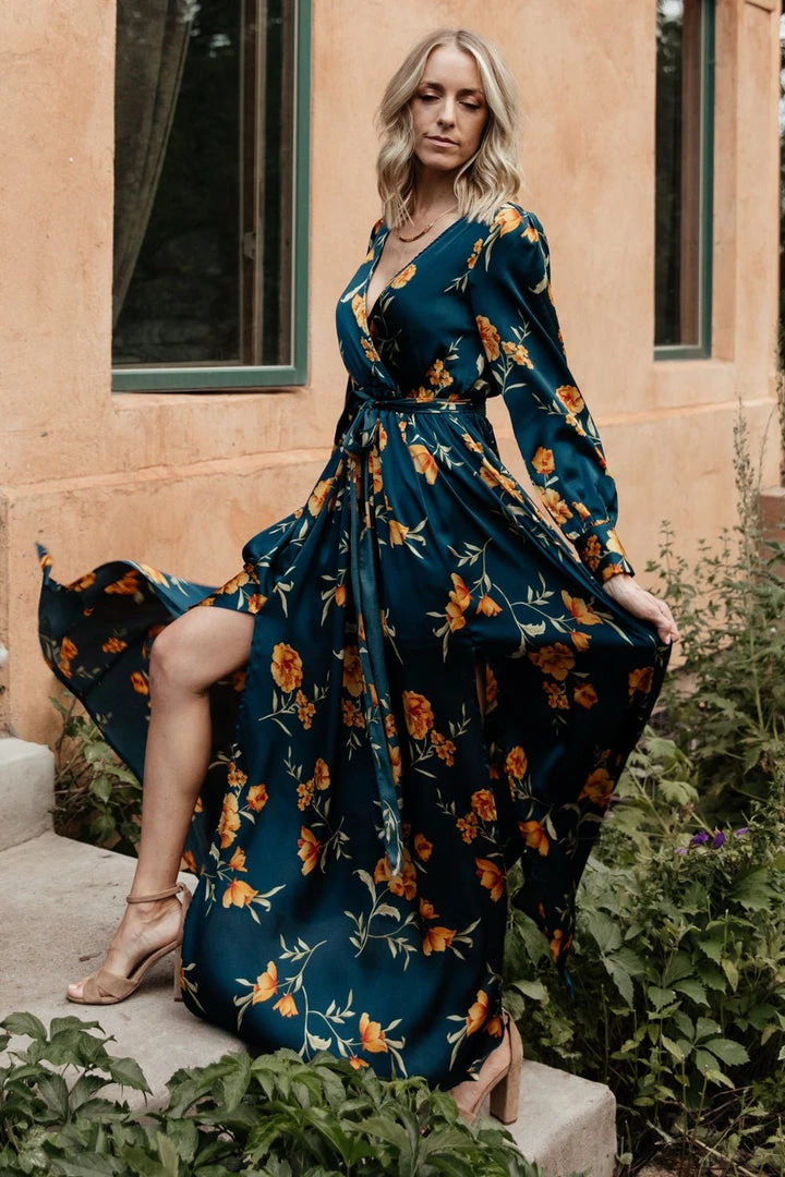 BB Custom Dresses Jenna Maxi Dress | Dark Blue Floral 3 BB Custom Dresses Jenna Maxi Dress | Dark Blue Floral