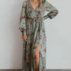 BB Custom Dresses Jenna Maxi Dress | Sage Floral