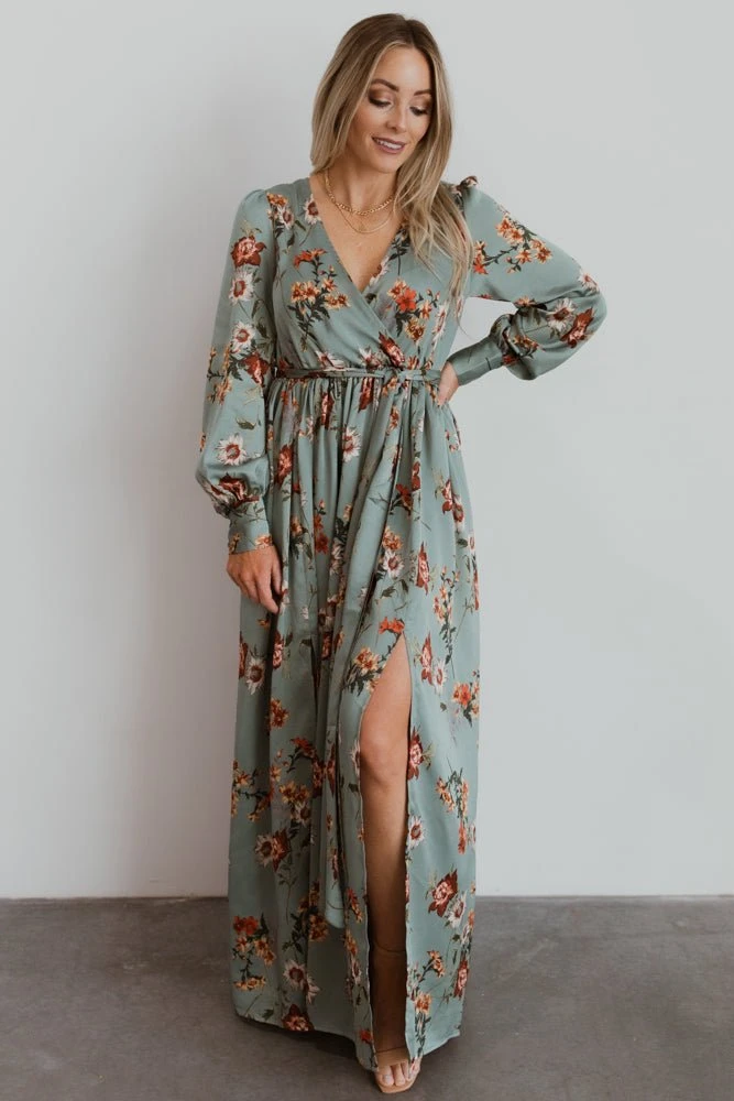 BB Custom Dresses Jenna Maxi Dress | Sage Floral 1 BB Custom Dresses Jenna Maxi Dress | Sage Floral