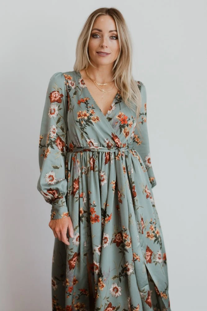 BB Custom Dresses Jenna Maxi Dress | Sage Floral 2 BB Custom Dresses Jenna Maxi Dress | Sage Floral