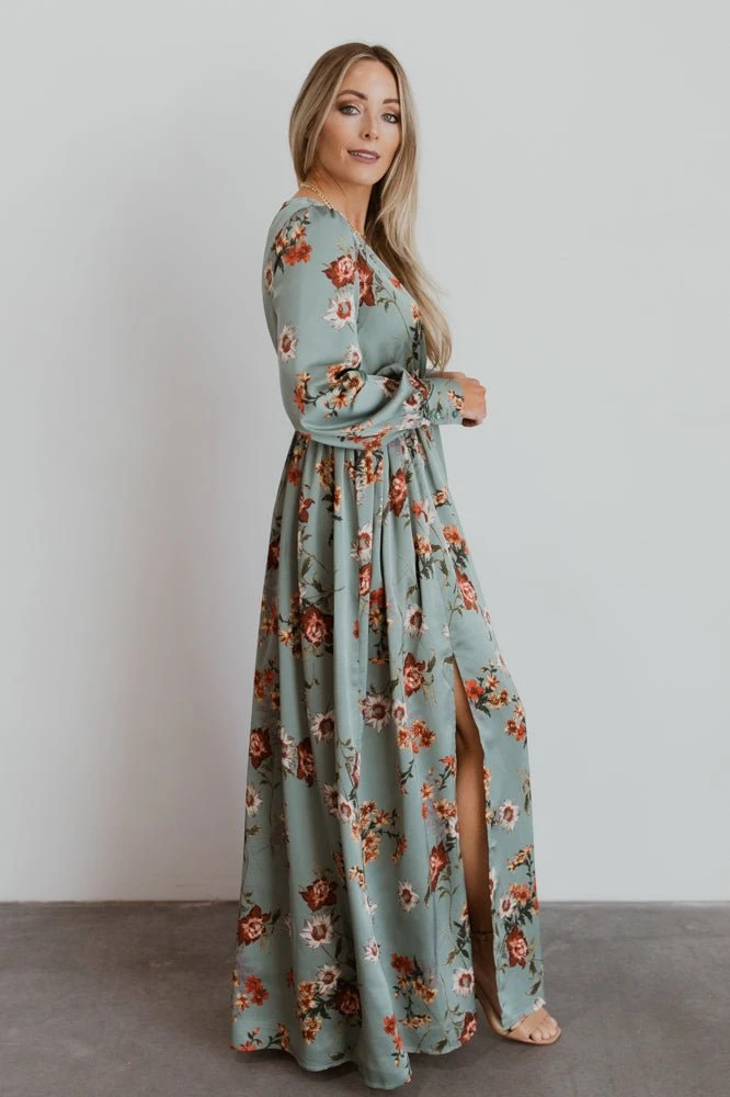 BB Custom Dresses Jenna Maxi Dress | Sage Floral 4 BB Custom Dresses Jenna Maxi Dress | Sage Floral
