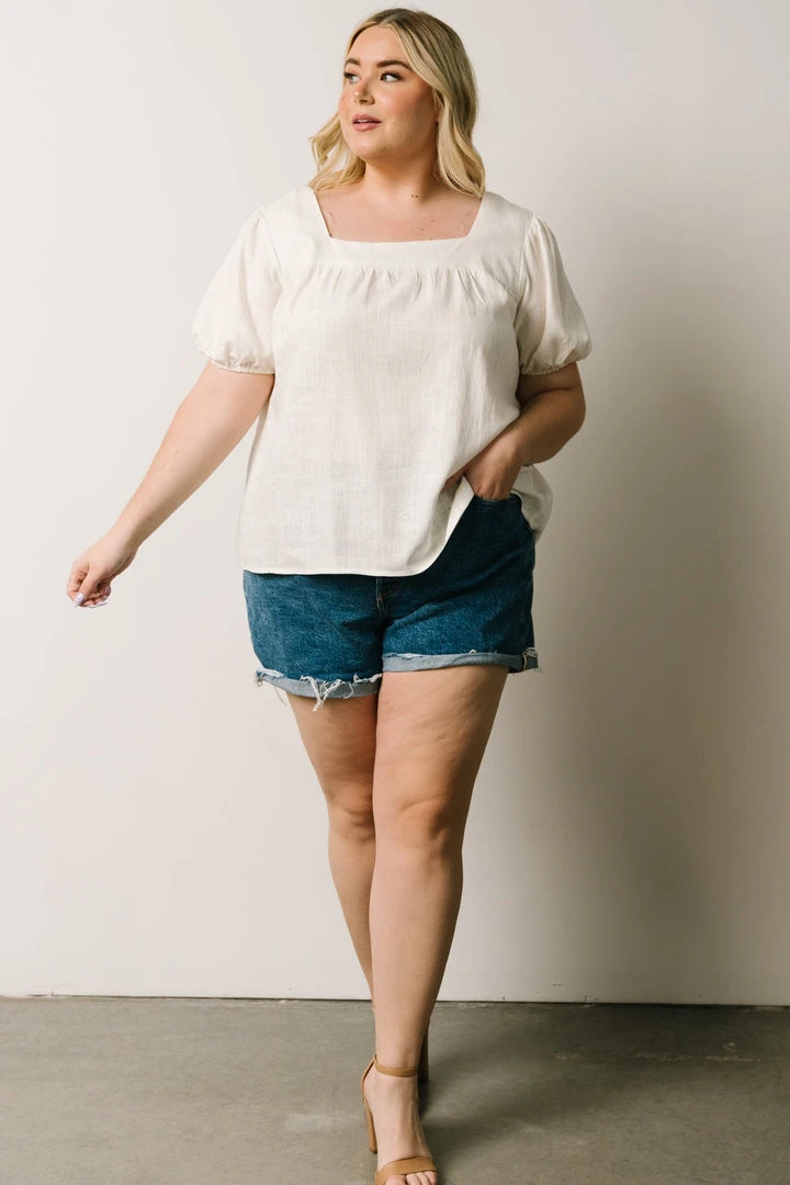 HAY Boho Jennica Square Neck Top | Ivory 1 HAY Boho Jennica Square Neck Top | Ivory