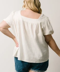 HAY Boho Jennica Square Neck Top | Ivory