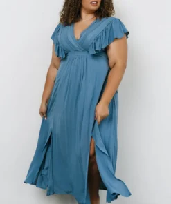 BB Custom Dresses Jennifer Deep V Maxi Dress | Blue 17 BB Custom Dresses Jennifer Deep V Maxi Dress | Blue