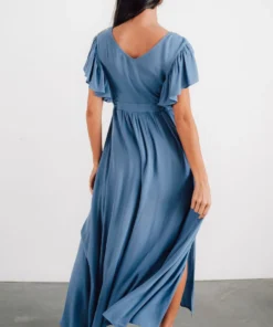 BB Custom Dresses Jennifer Deep V Maxi Dress | Blue 23 BB Custom Dresses Jennifer Deep V Maxi Dress | Blue