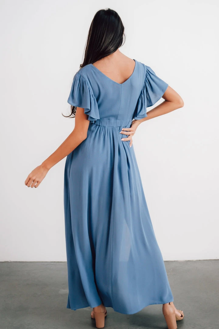 BB Custom Dresses Jennifer Deep V Maxi Dress | Blue 10 BB Custom Dresses Jennifer Deep V Maxi Dress | Blue