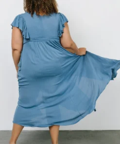 BB Custom Dresses Jennifer Deep V Maxi Dress | Blue 20 BB Custom Dresses Jennifer Deep V Maxi Dress | Blue